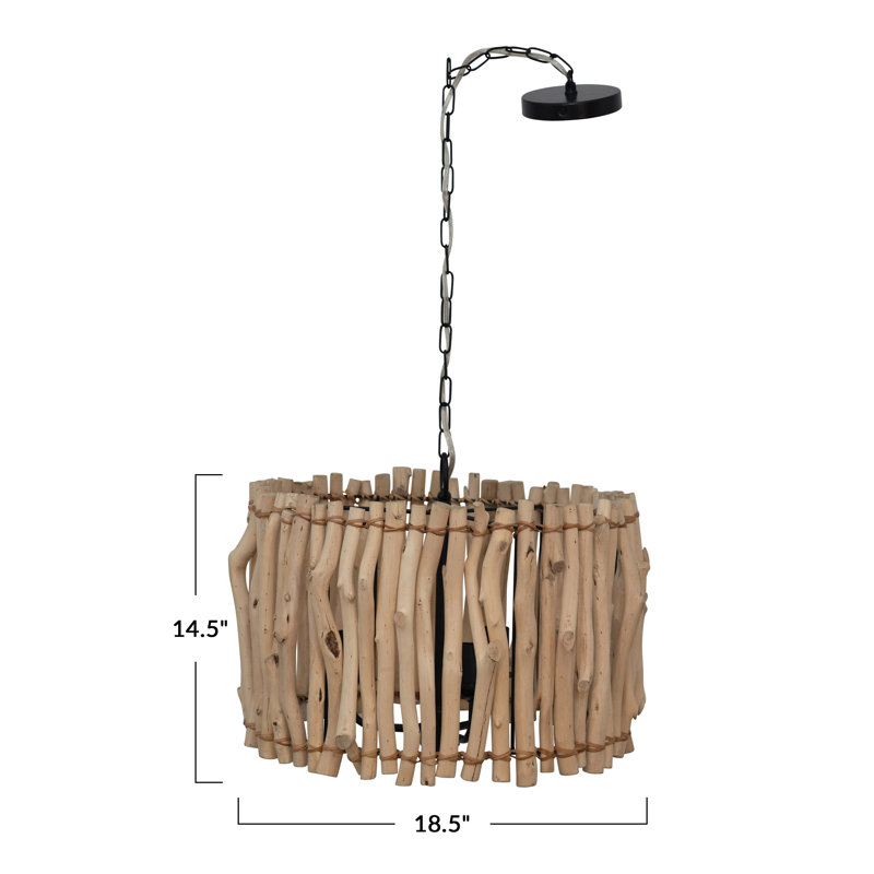 Millwood Pines Driftwood Hanging Lamp Wayfair